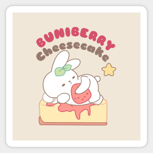 Cute bunny on Buniberry Cheesecake Sticker